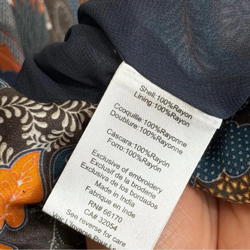 Anthropologie Tanvi Kedia Sandrine Bias Midi Skirt Size‎ 0 Blue Orange
